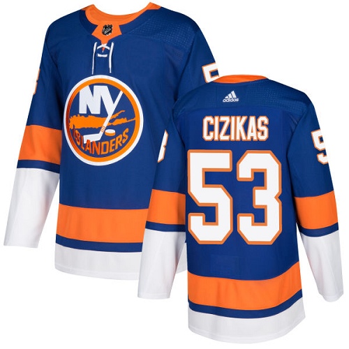 Adidas Men NEW York Islanders 53 Casey Cizikas Royal Blue Home Authentic Stitched NHL Jersey